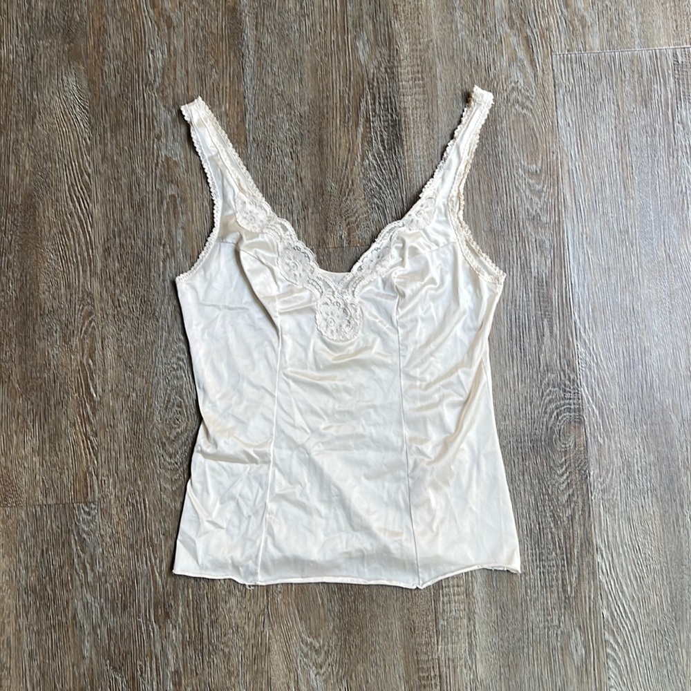 Vasserette Vintage Lace Bohemian Lingerie Tank Chemise XS
